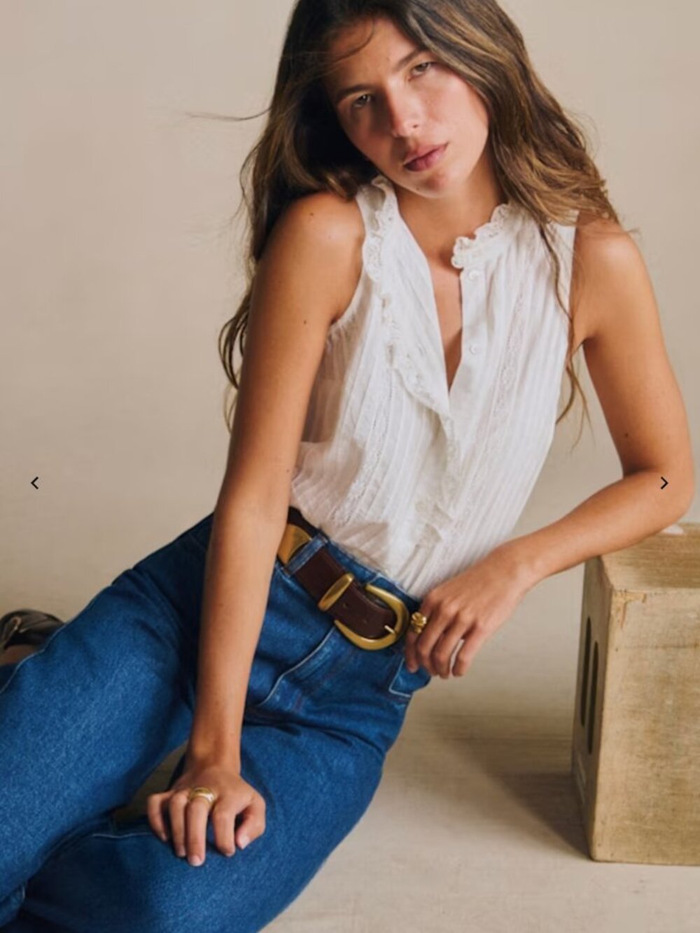 Sezane Celinda Shirt Embroidered Ecru Size 2